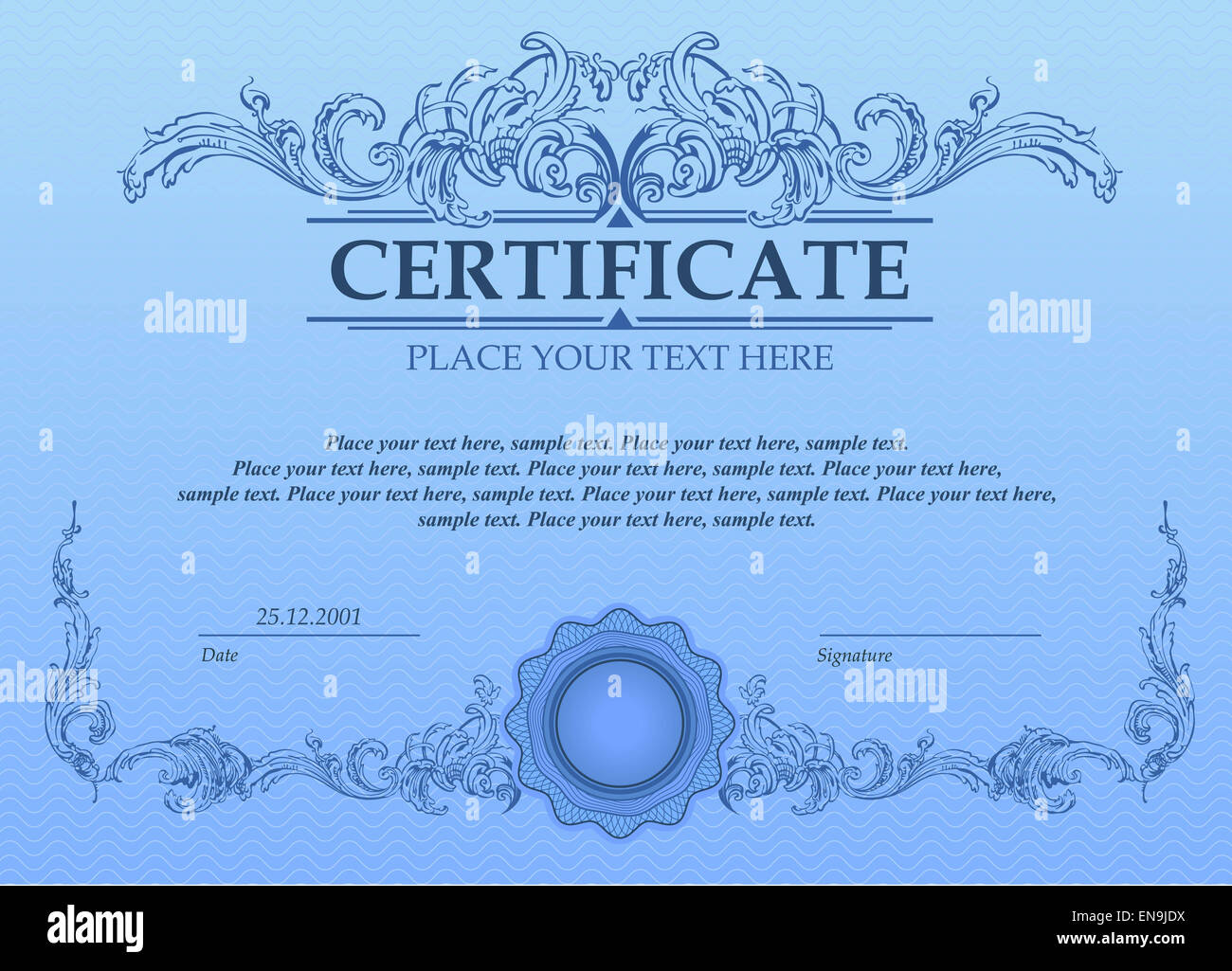 Certificato o modello di coupon Foto Stock