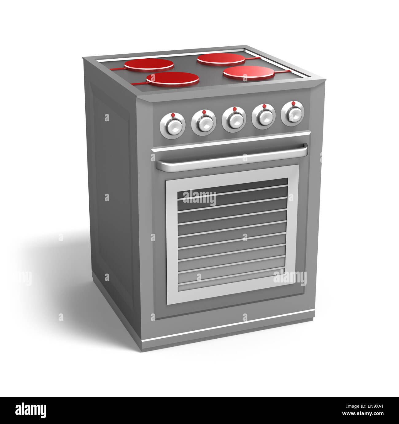Fornello con forno isolato su bianco. Il mio proprio design Foto Stock