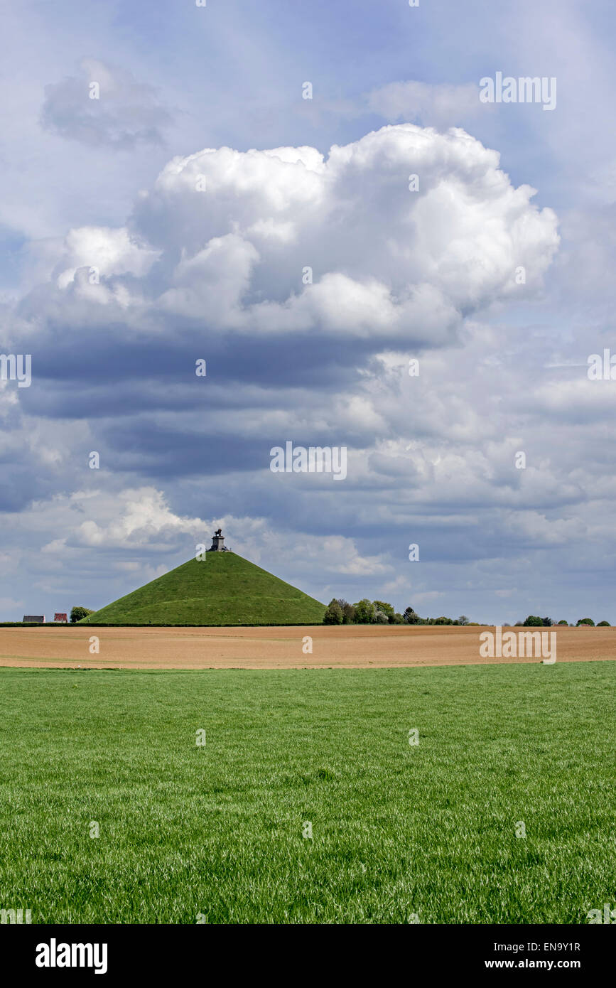 Il Lion Hill, monumento ricordando il 1815 Guerra Napoleonica, la battaglia di Waterloo a Braine l'Alleud / Eigenbrakel, Belgio Foto Stock