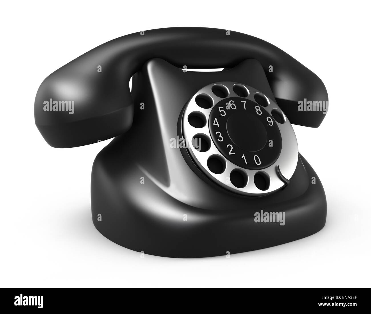 Telefono retrò, isolato su bianco. Foto Stock