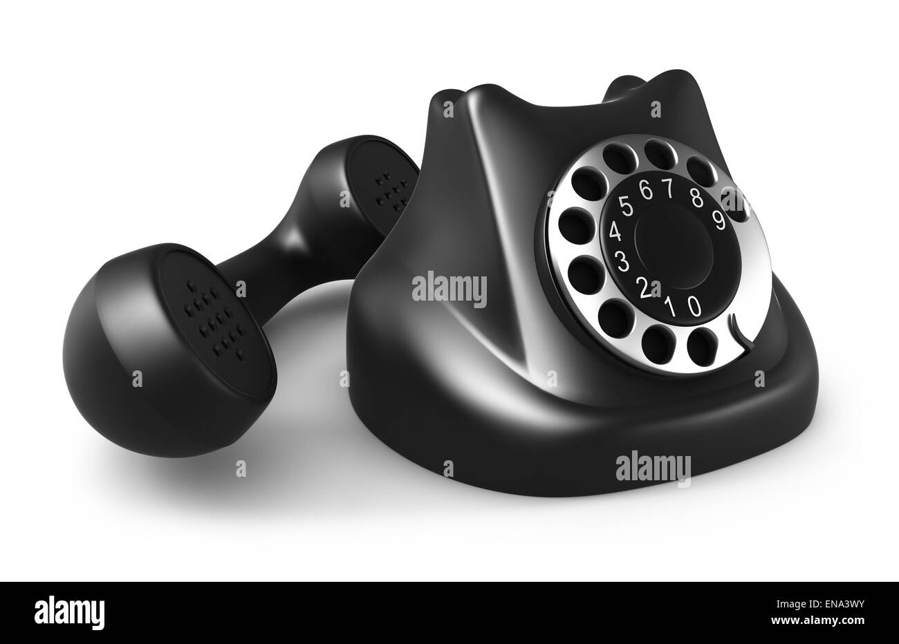 Telefono retrò, isolato su bianco Foto Stock