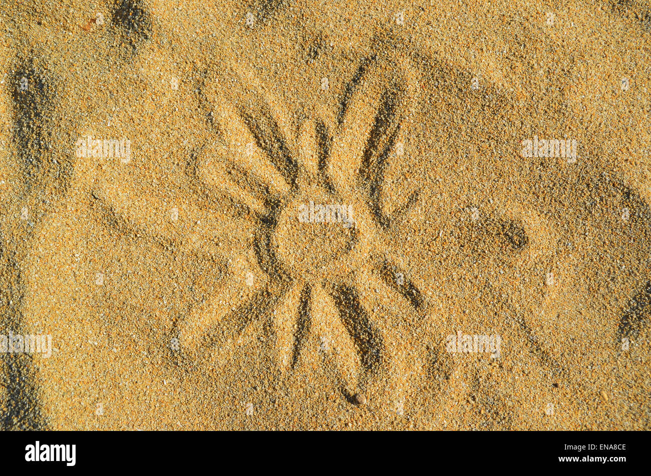 Sole Spiaggia di sabbia sfondo , Grecia, isola, vacanze, vacanze mare oceano, spiaggia tropicale, sun, estate, costa, sabbia, viaggi Foto Stock