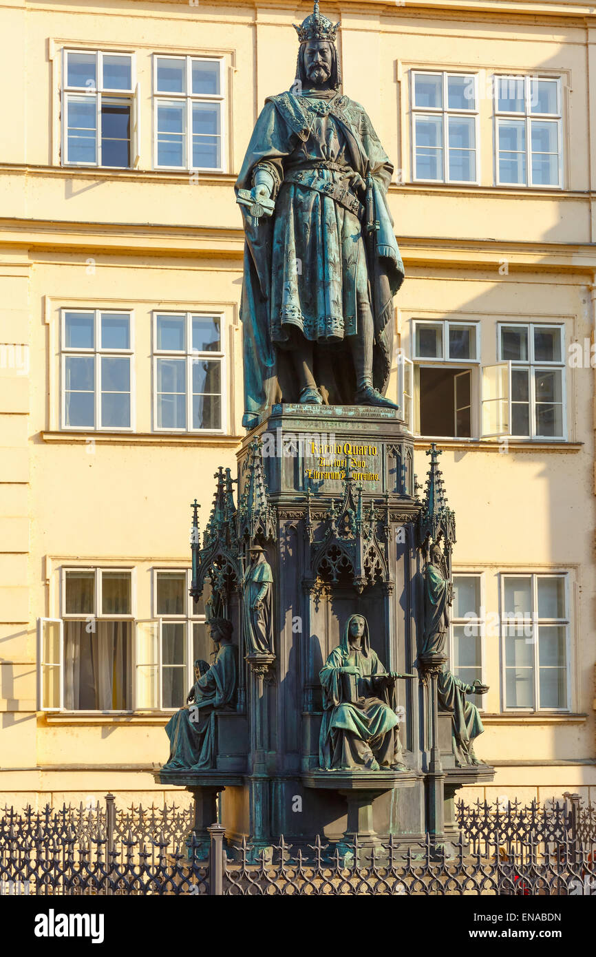 Statua di Carlo IV A Praga, Repubblica Ceca. Foto Stock