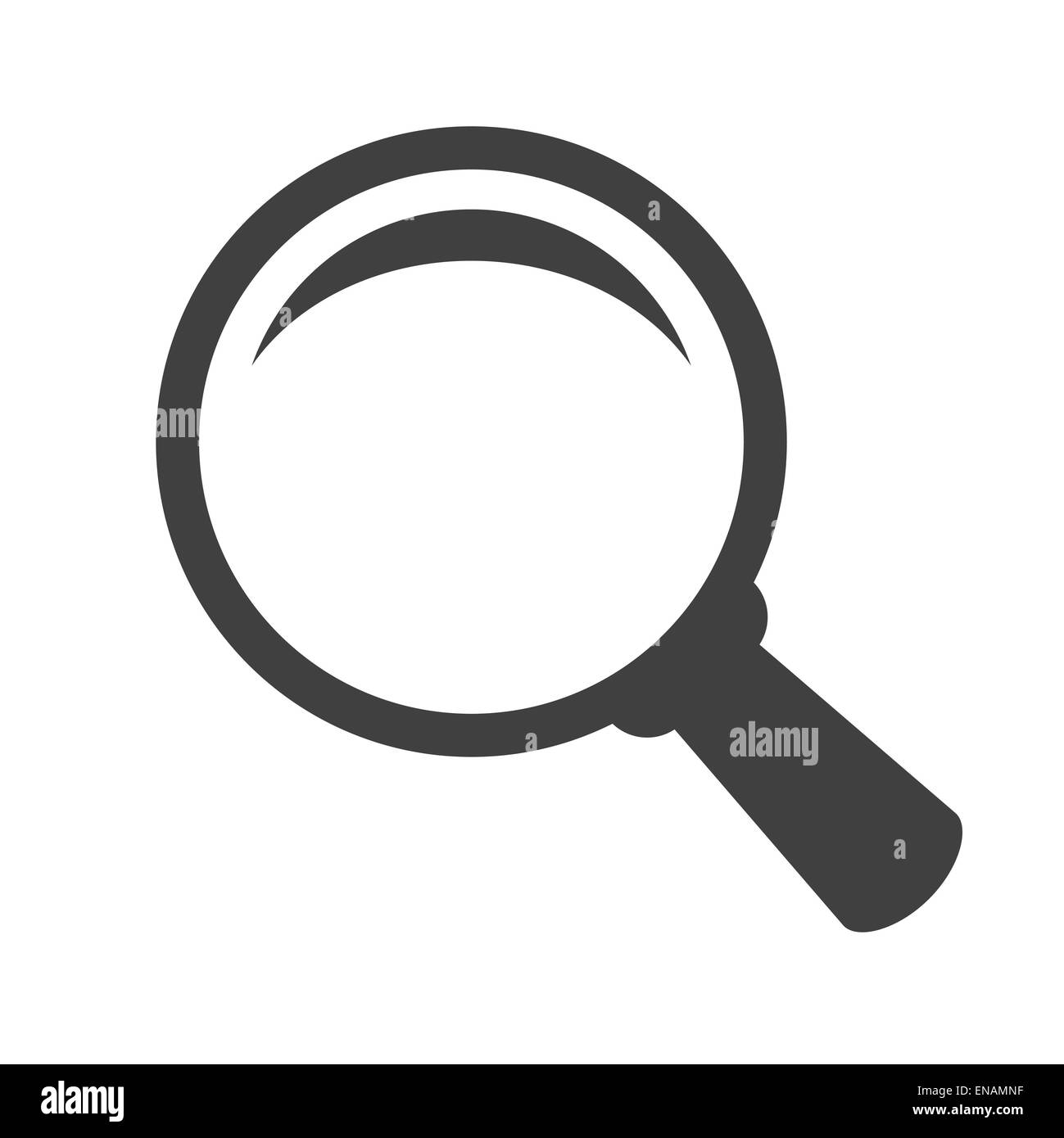 Nero icona ricerca isolato su bianco Foto Stock