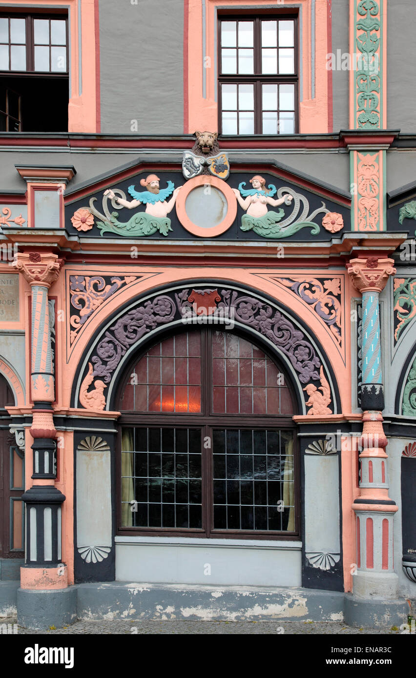 La casa di Cranach nella Marktplatz Weimar Foto Stock