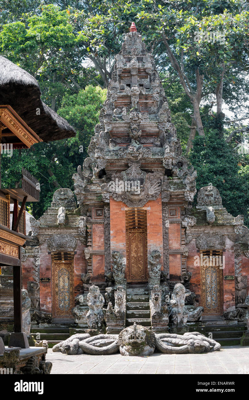 Pura Dalem Agung Padangtegal tempio sacro Monkey Forest, Ubud, Bali, Indonesia Foto Stock