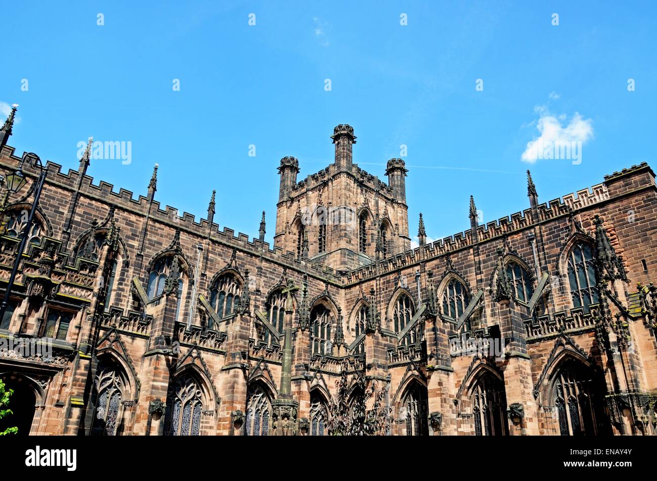 Cattedrale Chiesa di Cristo e della Beata Vergine Maria a sud anteriore, Chester, Cheshire, Inghilterra, Regno Unito, Europa occidentale. Foto Stock