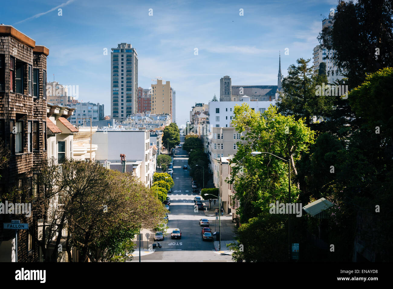 Vista di Taylor Street, a San Francisco, California. Foto Stock