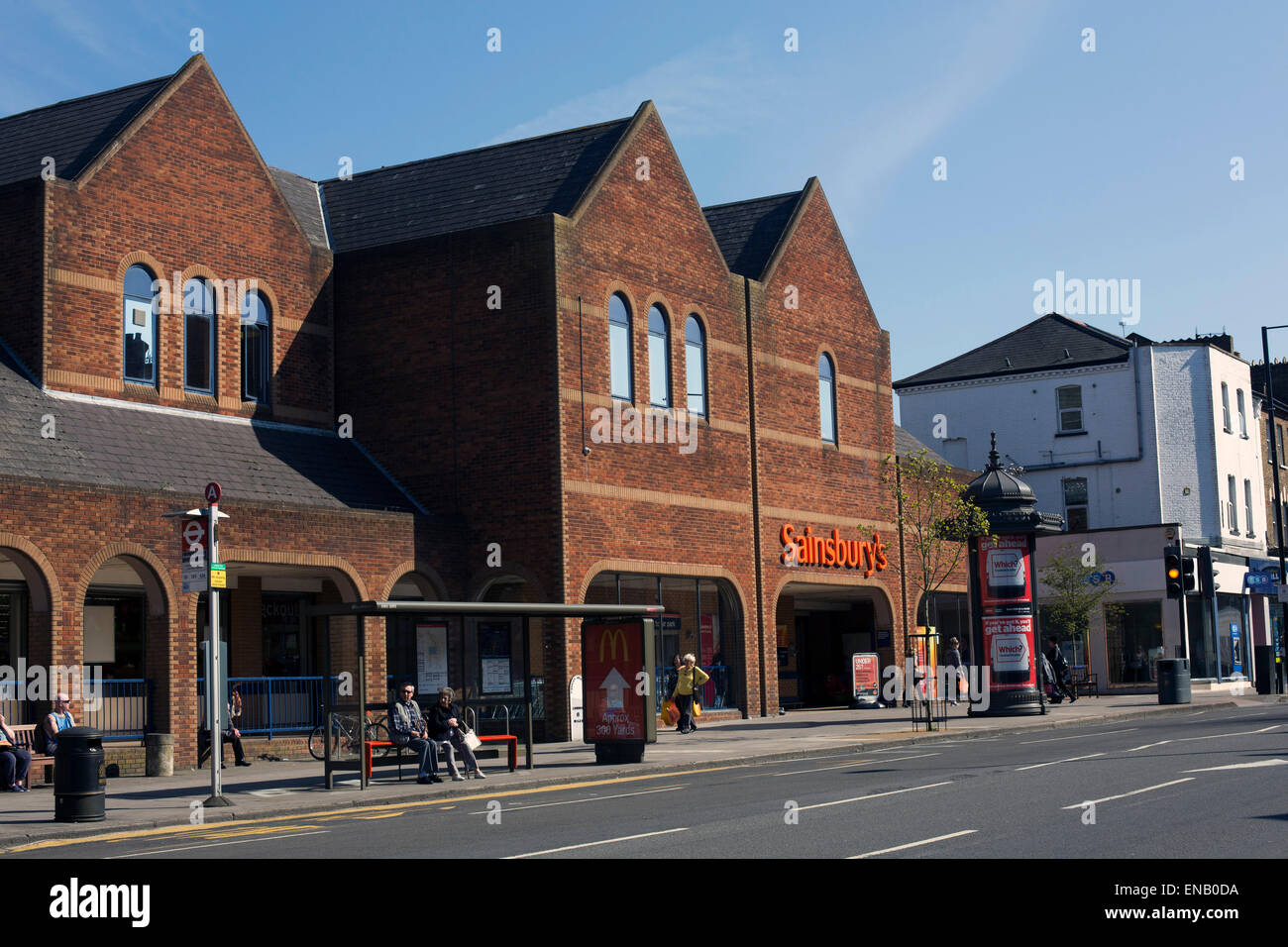 Sainsbury's supermercato Sainsbury segno di ingresso Foto Stock
