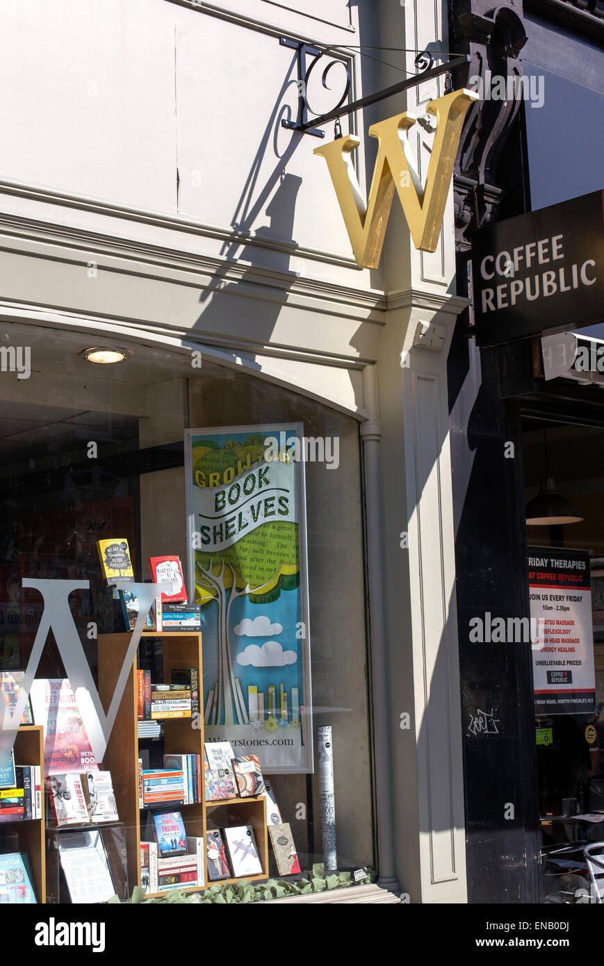 Waterstones book shop la finestra di visualizzazione Foto Stock