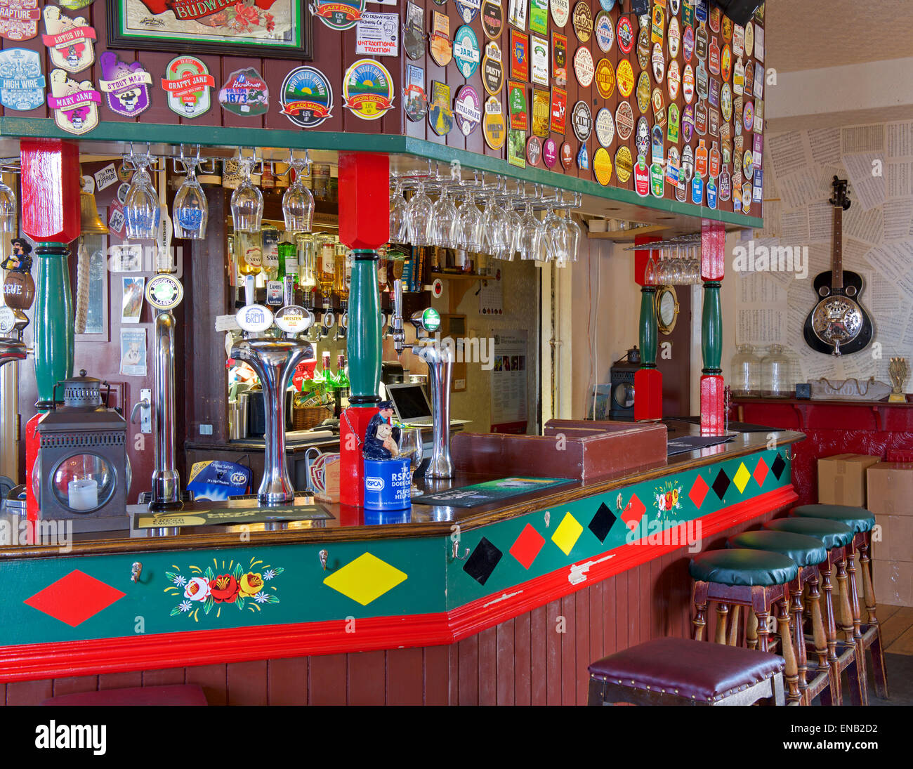 Interno del Wharf pub, Brook Street, Macclesfield, Cheshire, Inghilterra, Regno Unito Foto Stock