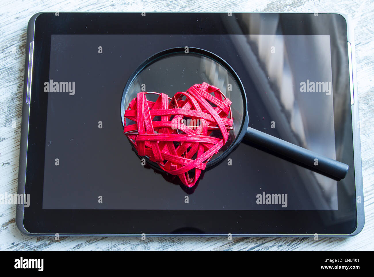 Ricerca per amore on line Foto Stock