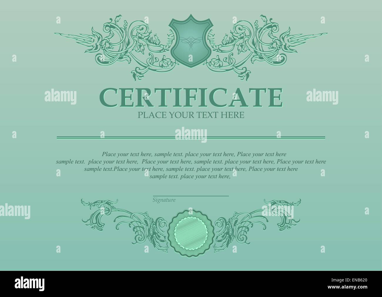 Certificato o modello di coupon Foto Stock