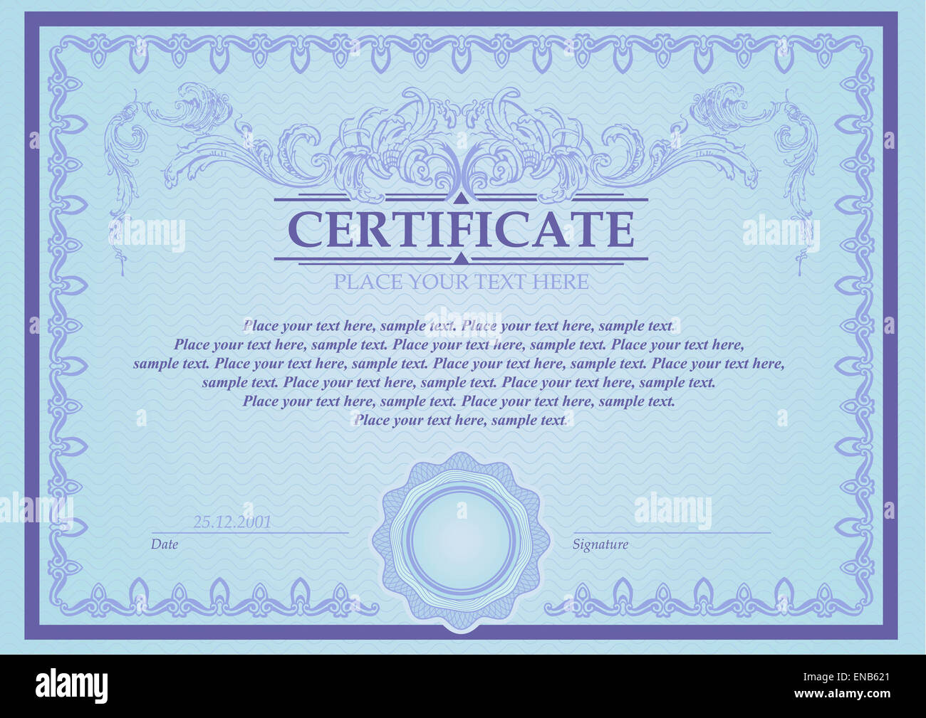 Certificato o modello di coupon Foto Stock
