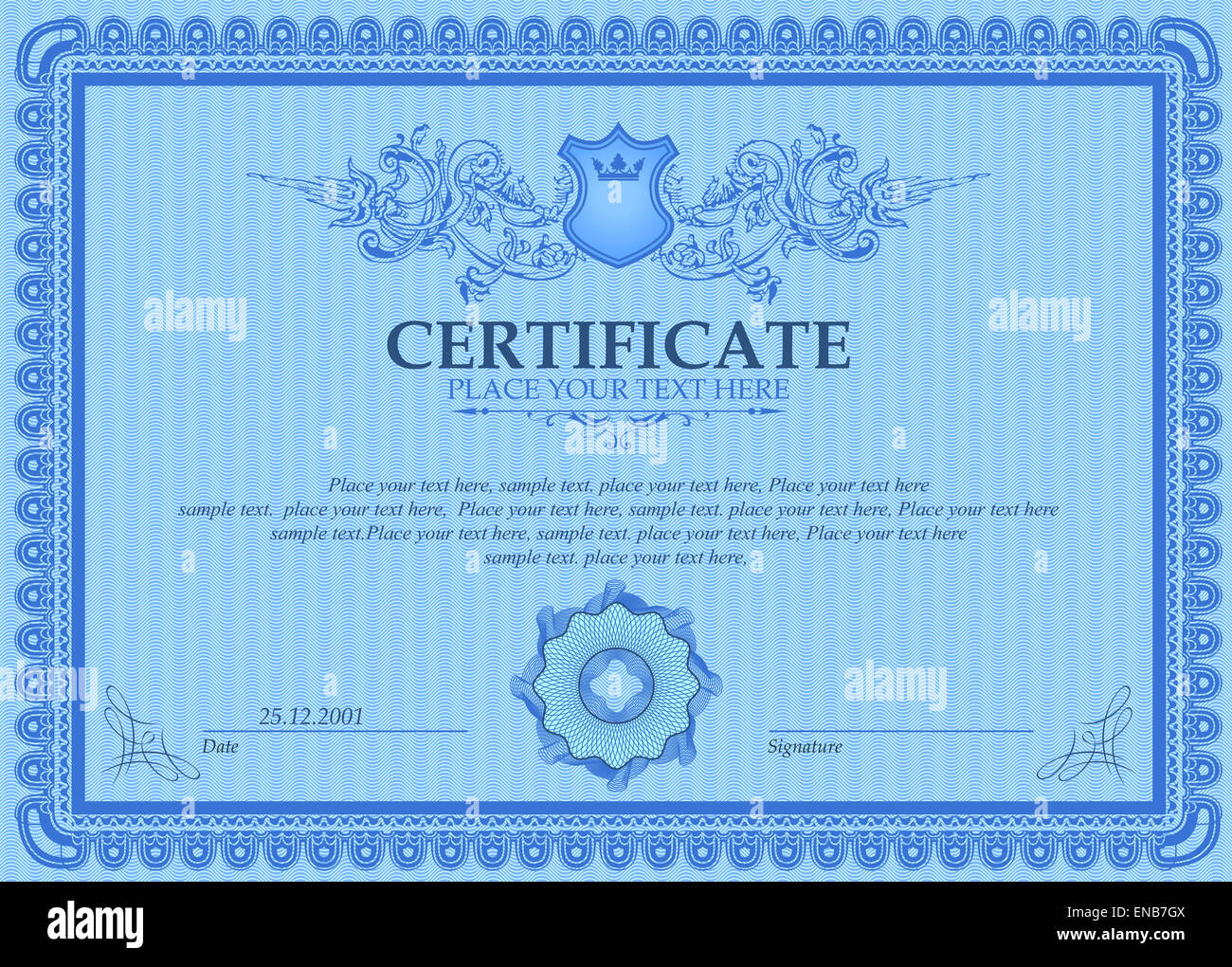 Certificato o modello di coupon Foto Stock