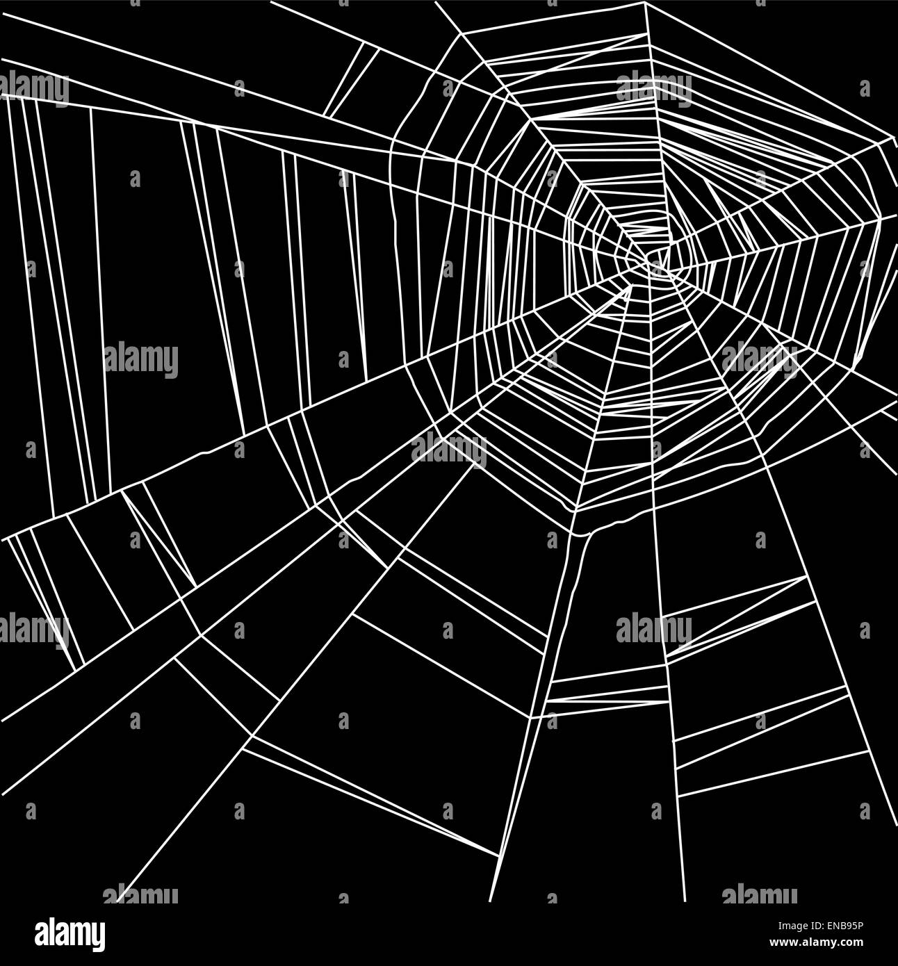 Vector white spider web isolati su sfondo nero Illustrazione Vettoriale