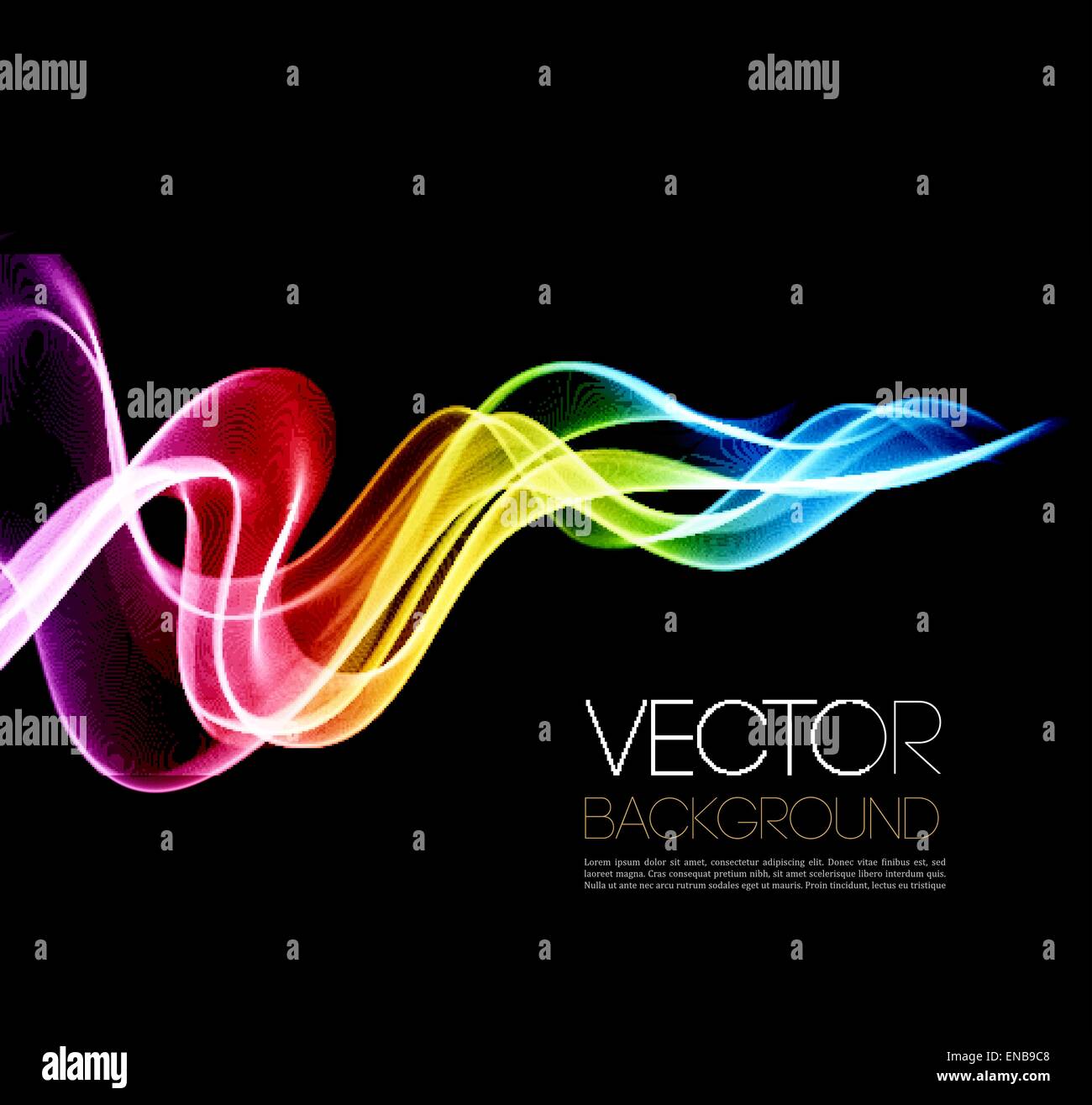 Vettore brillare astratto onde in sfondo nero. Brochure del modello di progettazione Illustrazione Vettoriale