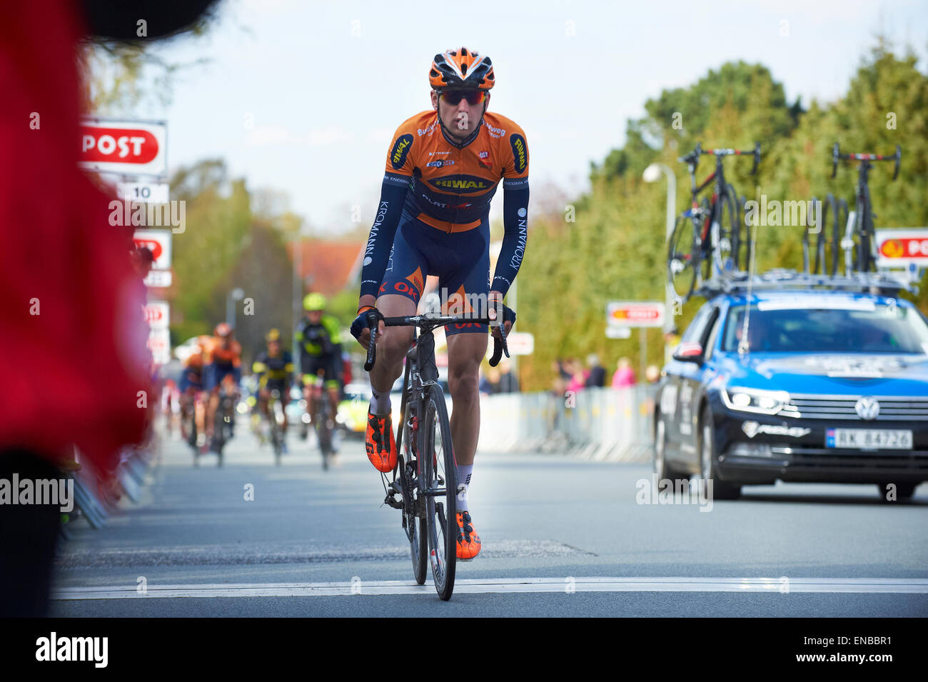 Viborg, Danimarca. Il 1 maggio, 2015. Gara ciclistica internazionale (UCI 1.2) Piattaforma Riwal Cycling Team Credit: Brian Bjeldbak/Alamy Live News Foto Stock