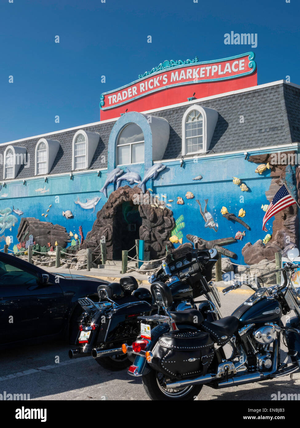 Commerciante Rick's Marketplace Store, al molo di Cocoa Beach, Florida, Stati Uniti d'America Foto Stock