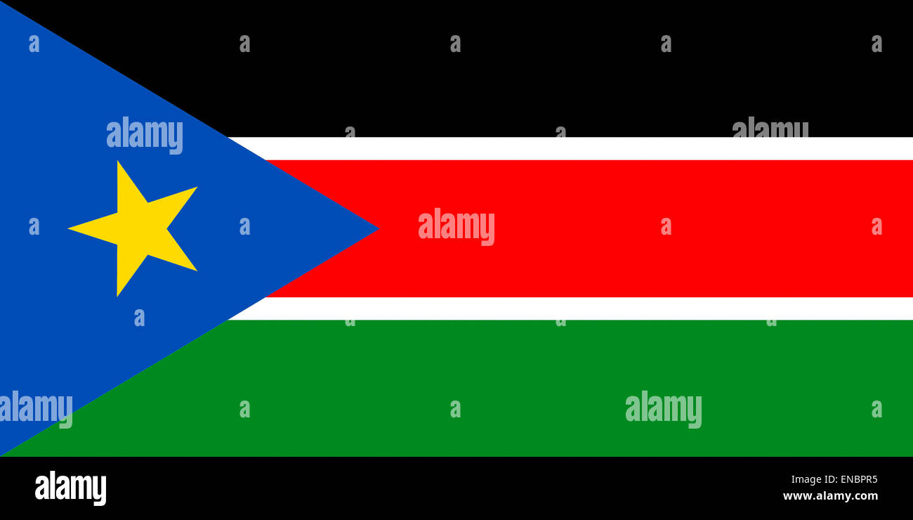 Bandiera della Repubblica del Sud Sudan. Foto Stock