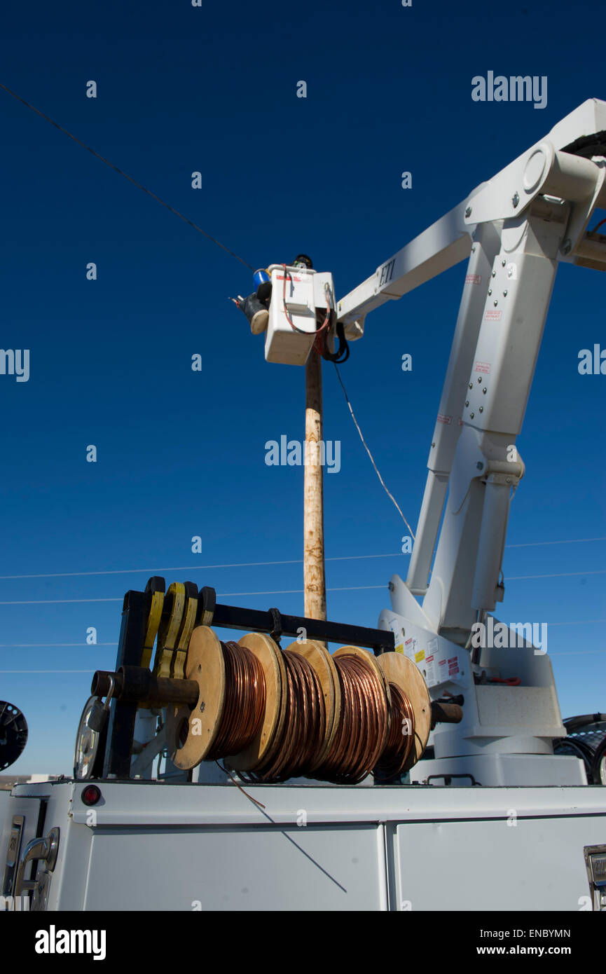 Utilità elettriche linee per Tri-County elettrico TCEC Coop Foto Stock