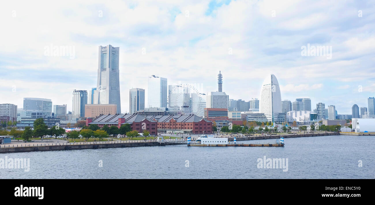 Vista sulla città di Yokohama Foto Stock