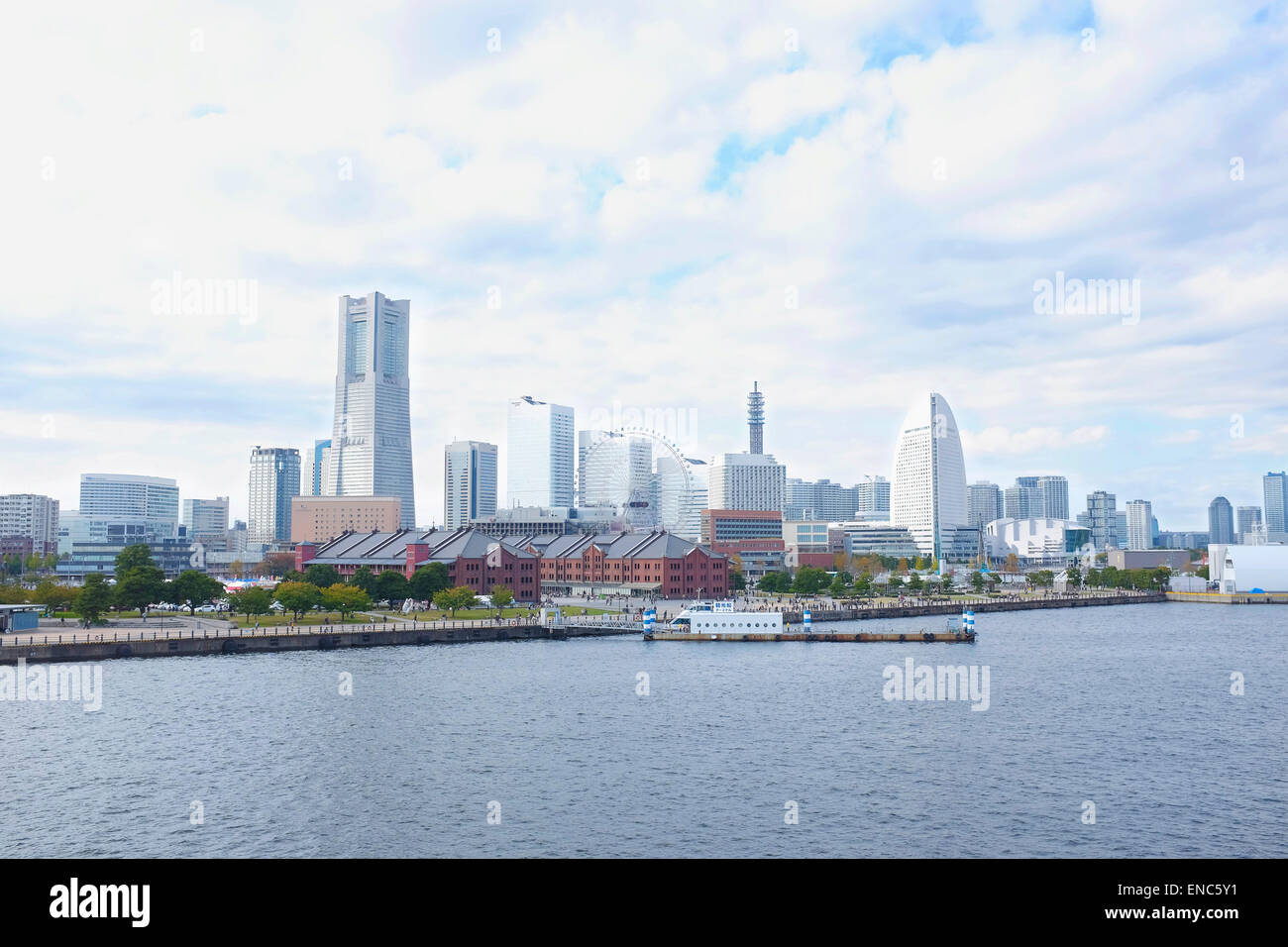 Vista sulla città di Yokohama Foto Stock