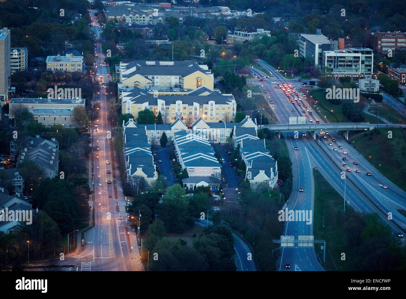 'Centro città Atlanta in Georga USA area residenziale vicino a downtown Atlanta Foto Stock