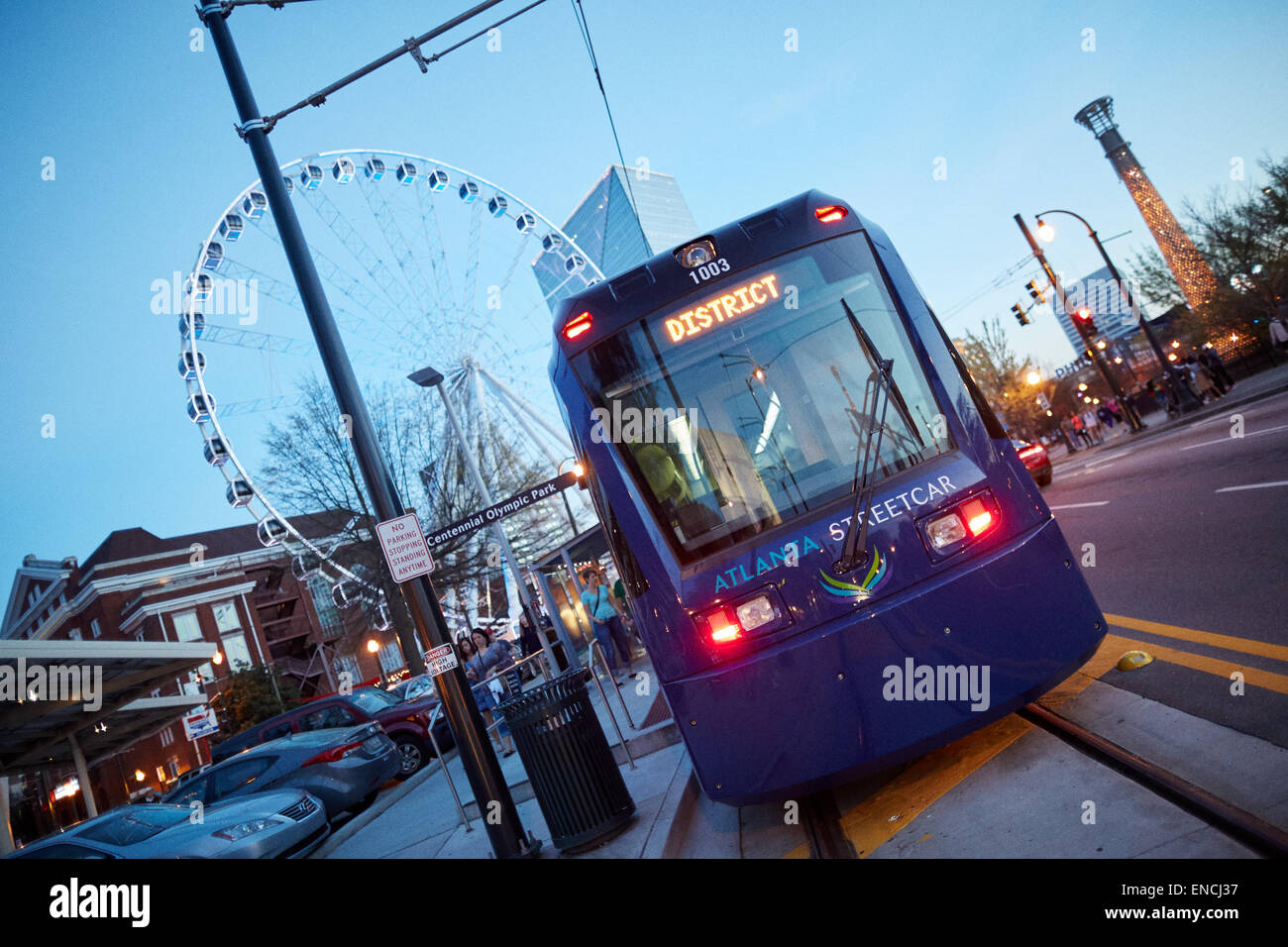'Centro città Atlanta in Georga USA Atlanta tram, o semplicemente il Downtown Loop, è una linea di tram a Atlanta, Georgia, regno Foto Stock