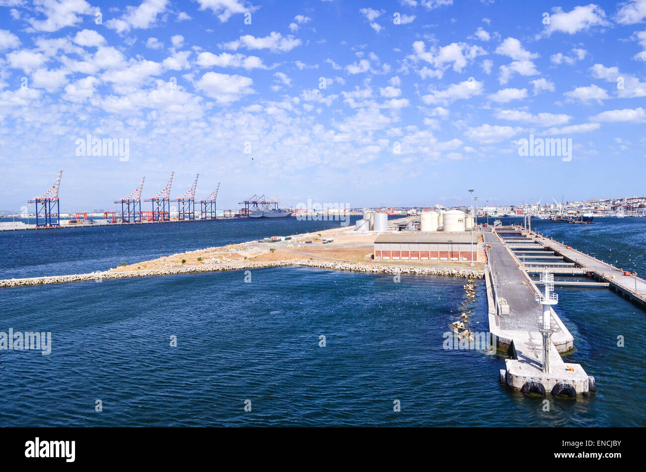 Terminale per container nel porto di Città del Capo, Sud Africa Foto Stock