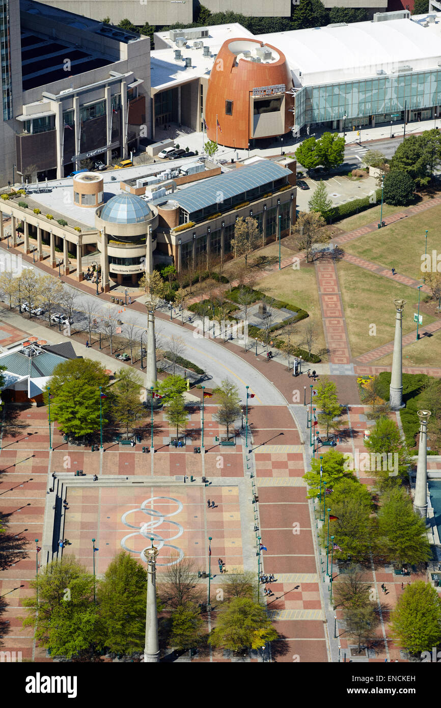 Downtown Atlanta Atlanta in Georga USA nella foto il College Football Hall of Fame è una hall of fame e il museo dedicato al colle Foto Stock