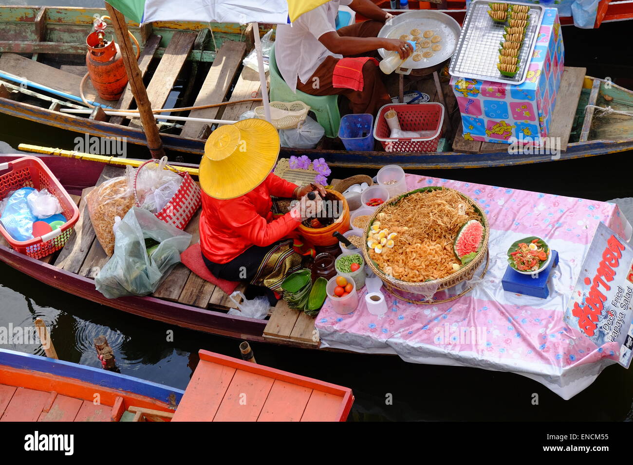 Il Khlong Hae mercato galleggiante in Hat Yai, Thailandia Foto Stock