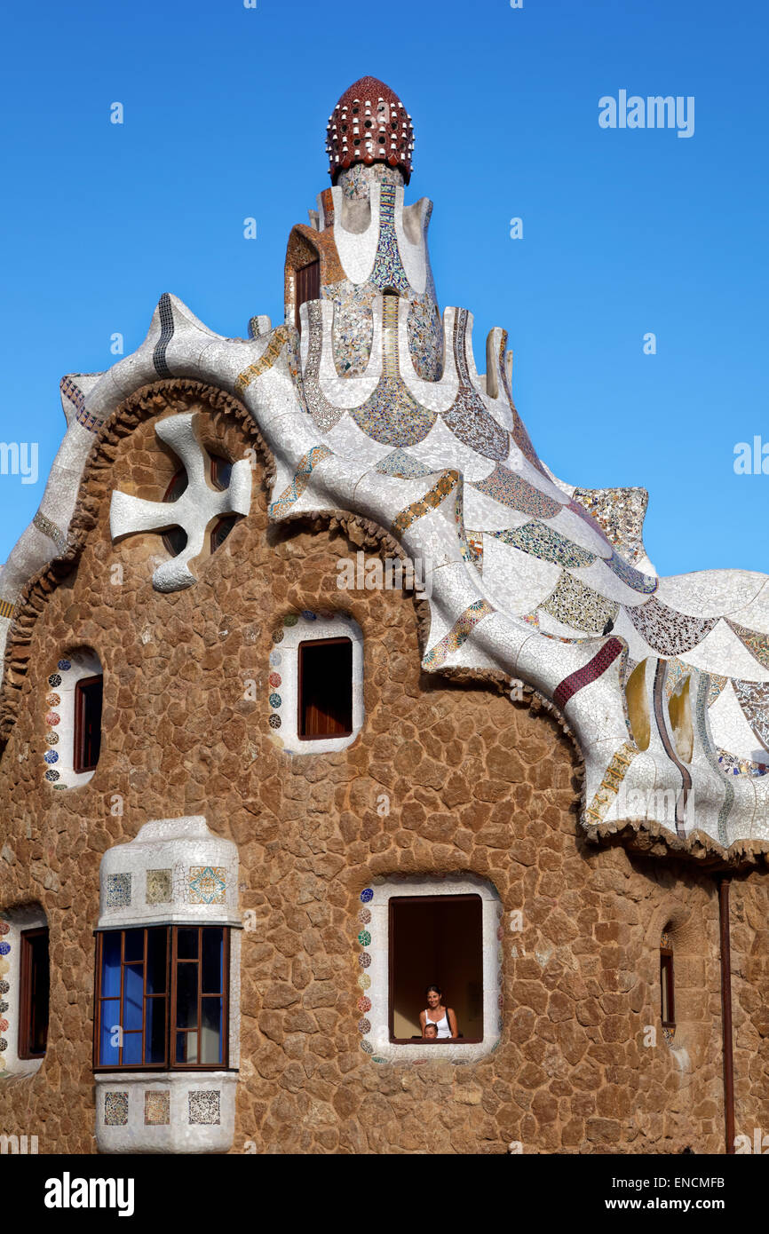 Antoni Gaudi Casa architettura Barcelona, Catalogna Foto Stock