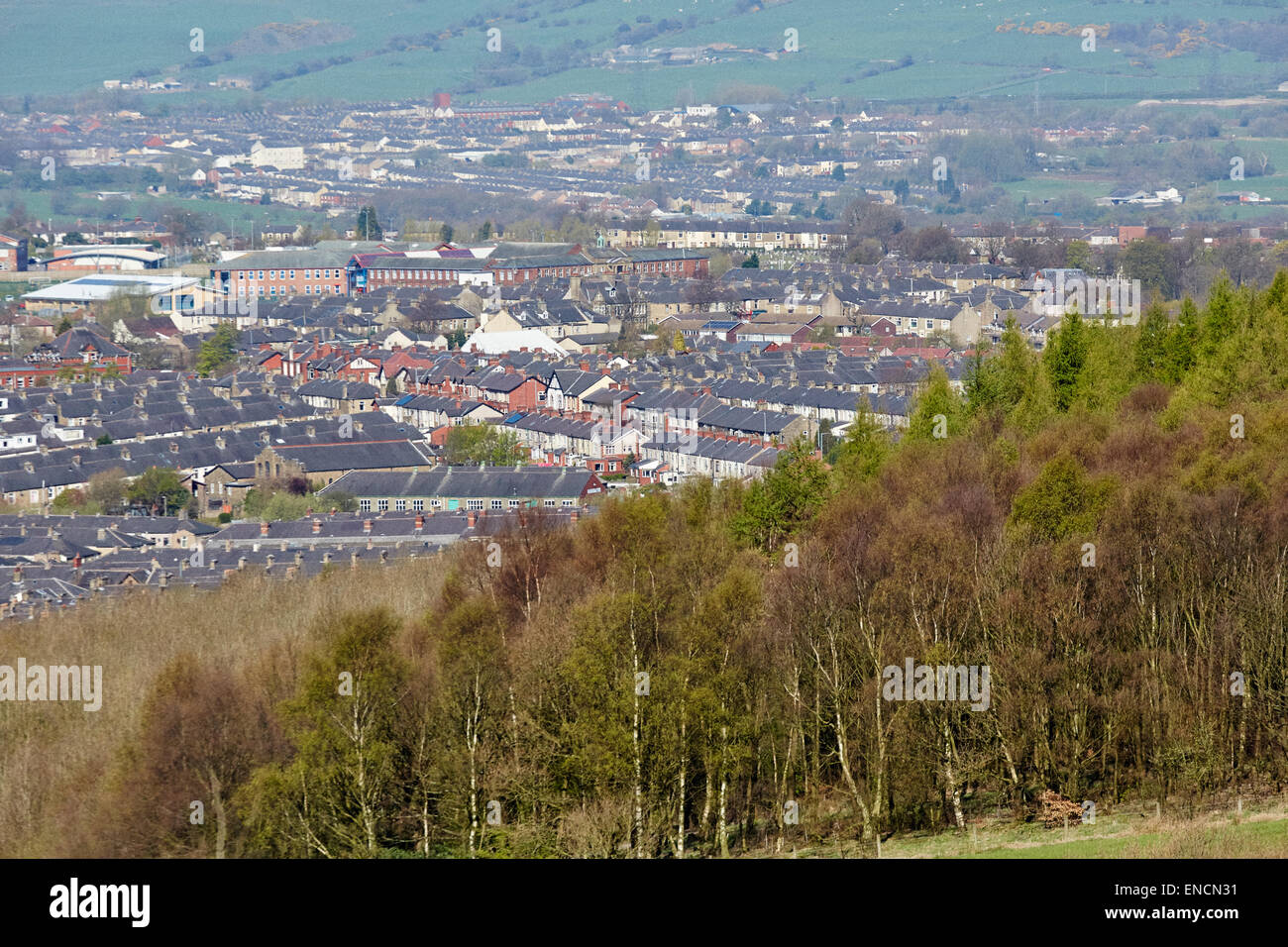 Vista su Accrington in Lancashire Foto Stock