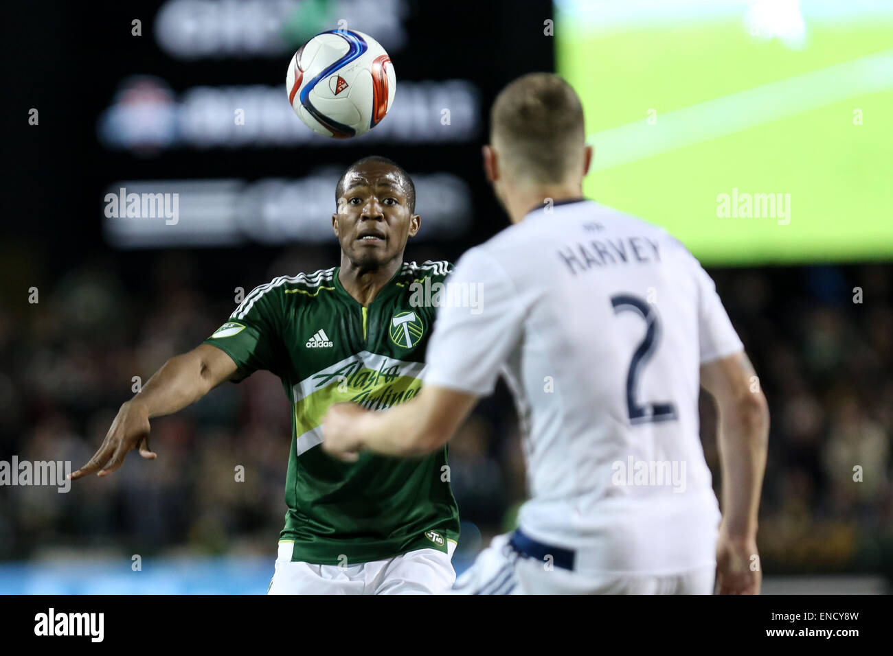 2 maggio 2015 - DARLINGTON NAGBE (6) controlla la sfera. Il Portland legnami FC ha ospitato il Vancouver Whitecaps FC a Providence Park il 2 maggio 2015. Credito: David Blair/ZUMA filo/Alamy Live News Foto Stock