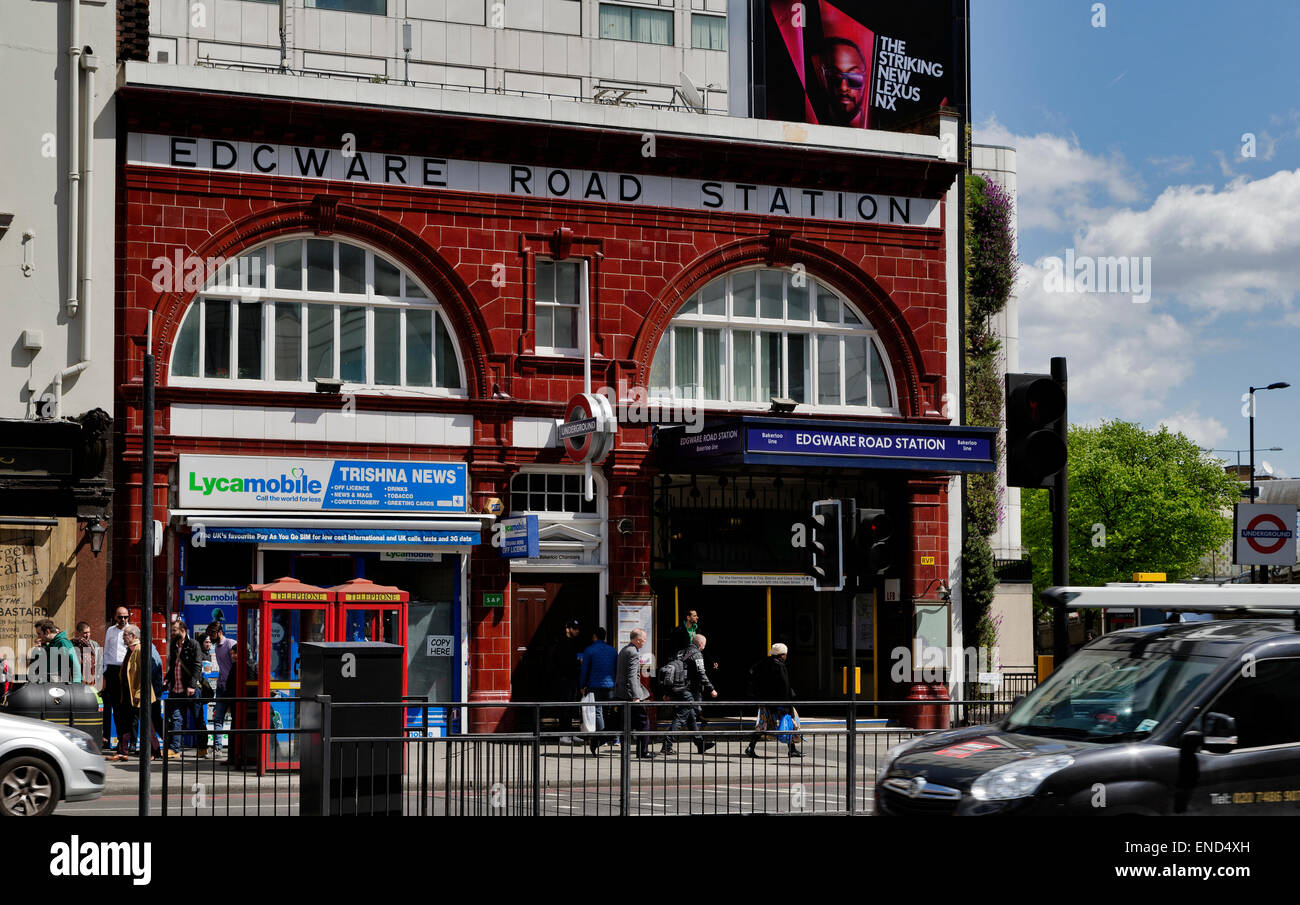 Edgware Road Station; Londra; Inghilterra; Regno Unito Foto Stock