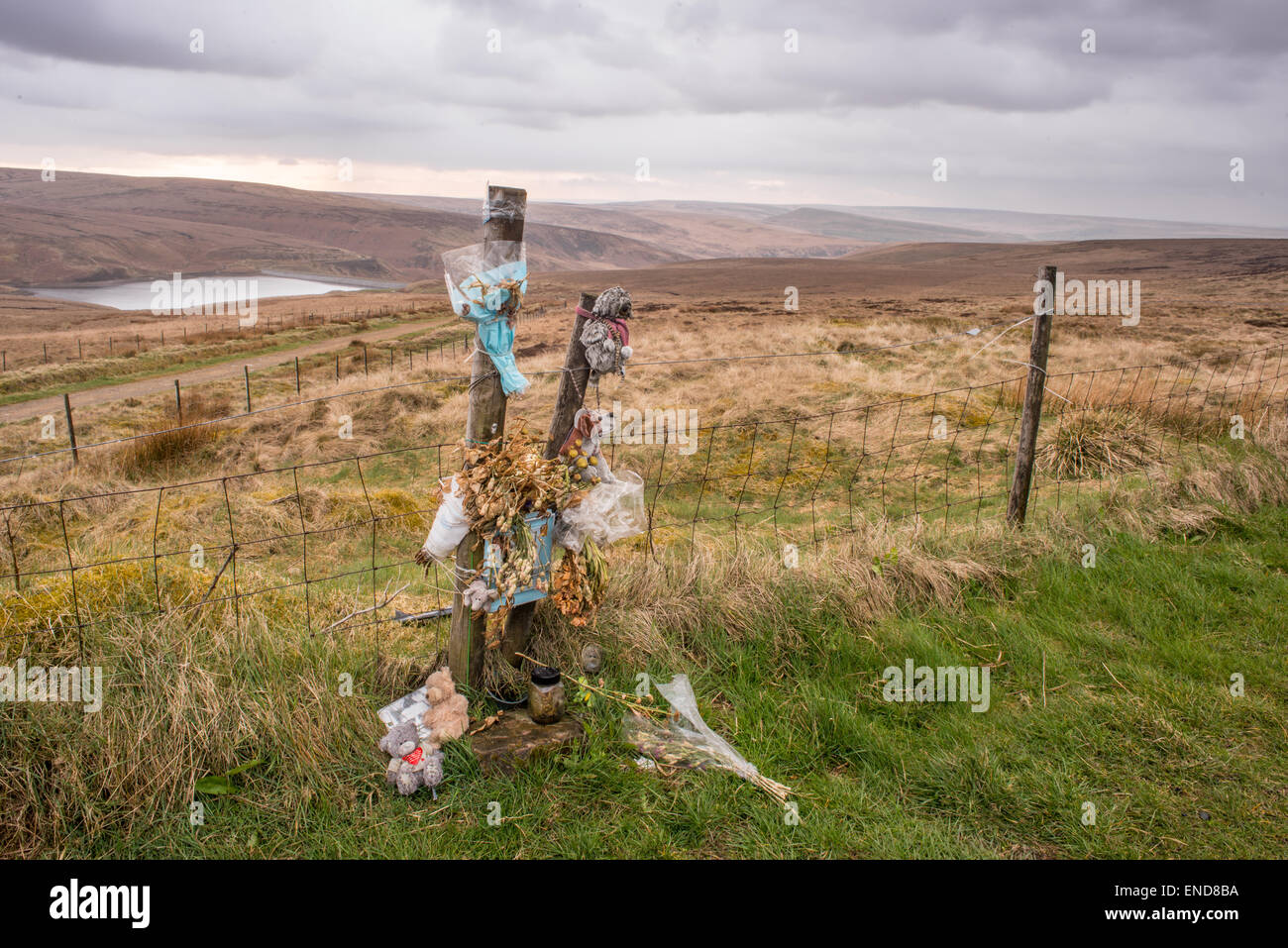 Keith Bennett memorial su Saddleworth Moor Foto Stock
