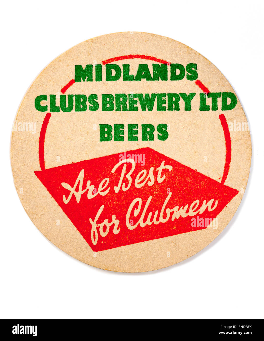 Vintage britannici di birra pubblicità Mat Midlands Club birre birreria Foto Stock