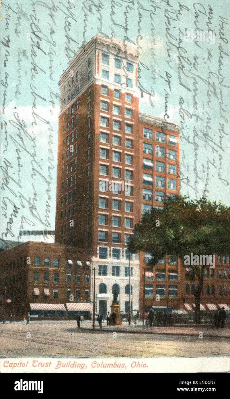 Il Capitol Trust Building di Columbus, Ohio, rappresenta un pezzo chiave dell'architettura storica. Si trova in un importante quartiere degli affari e mostra l'evoluzione degli edifici per uffici nelle città americane dell'inizio del XX secolo. Foto Stock