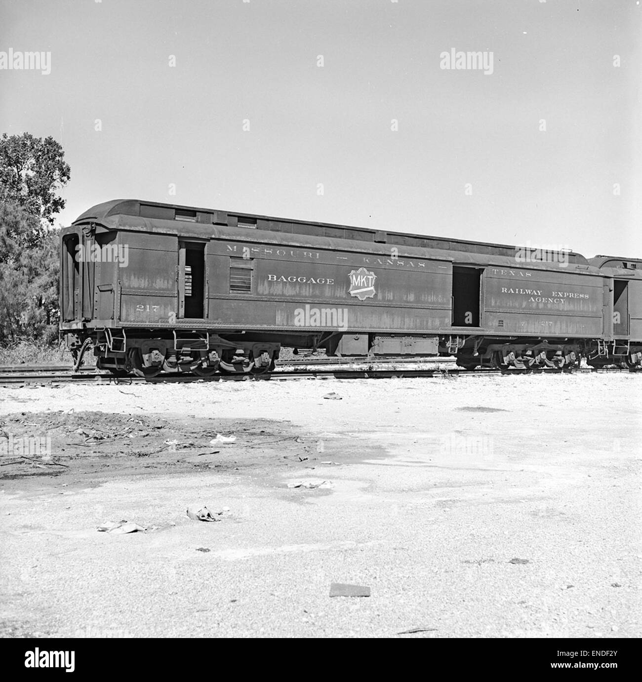 [Missouri-Kansas-Texas, Ferroviaria Post Office e bagaglio auto n. 217] Foto Stock