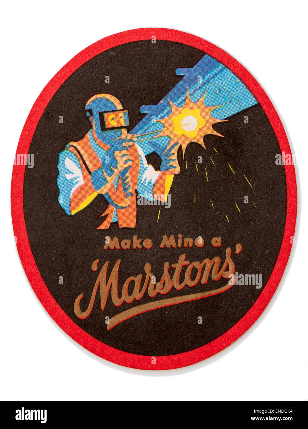 Vintage britannici di birra pubblicità Mat Marstons birreria Foto Stock