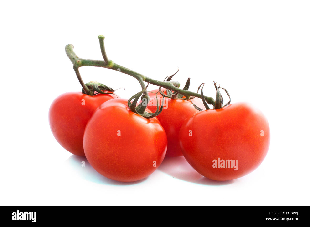Mazzetto fresco pomodoro isolato su uno sfondo bianco Foto Stock