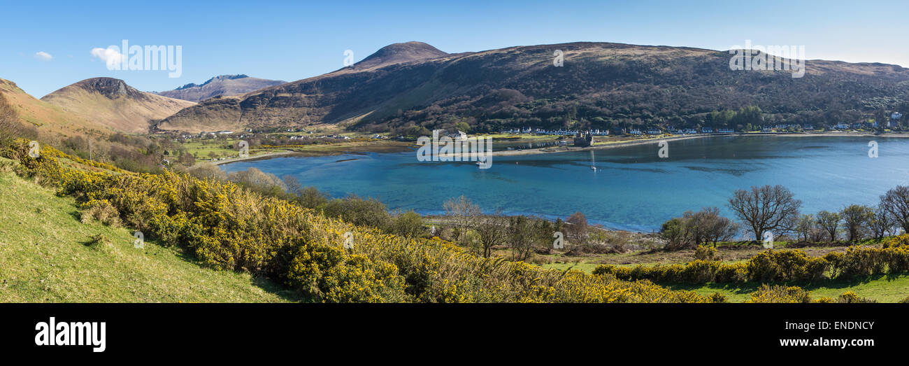 Lochranza panorama, Isle of Arran, Scozia Foto Stock