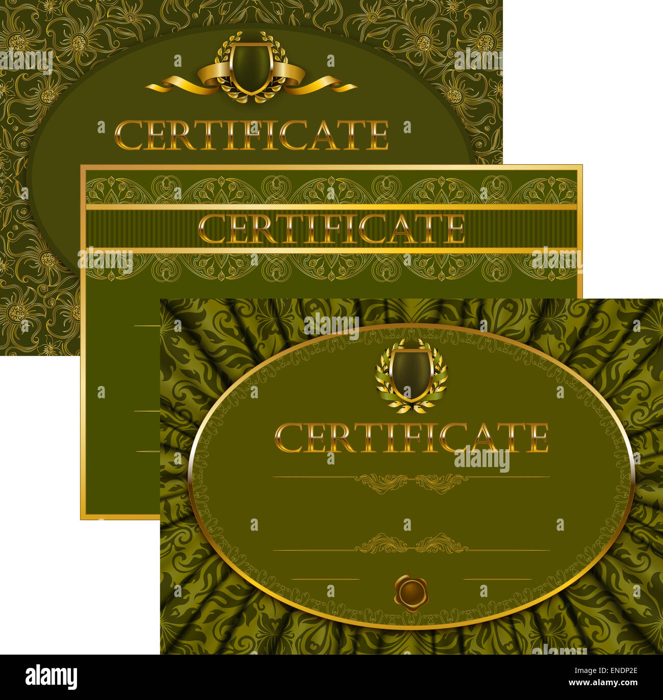 Elegante modello di certificato, diploma Foto Stock