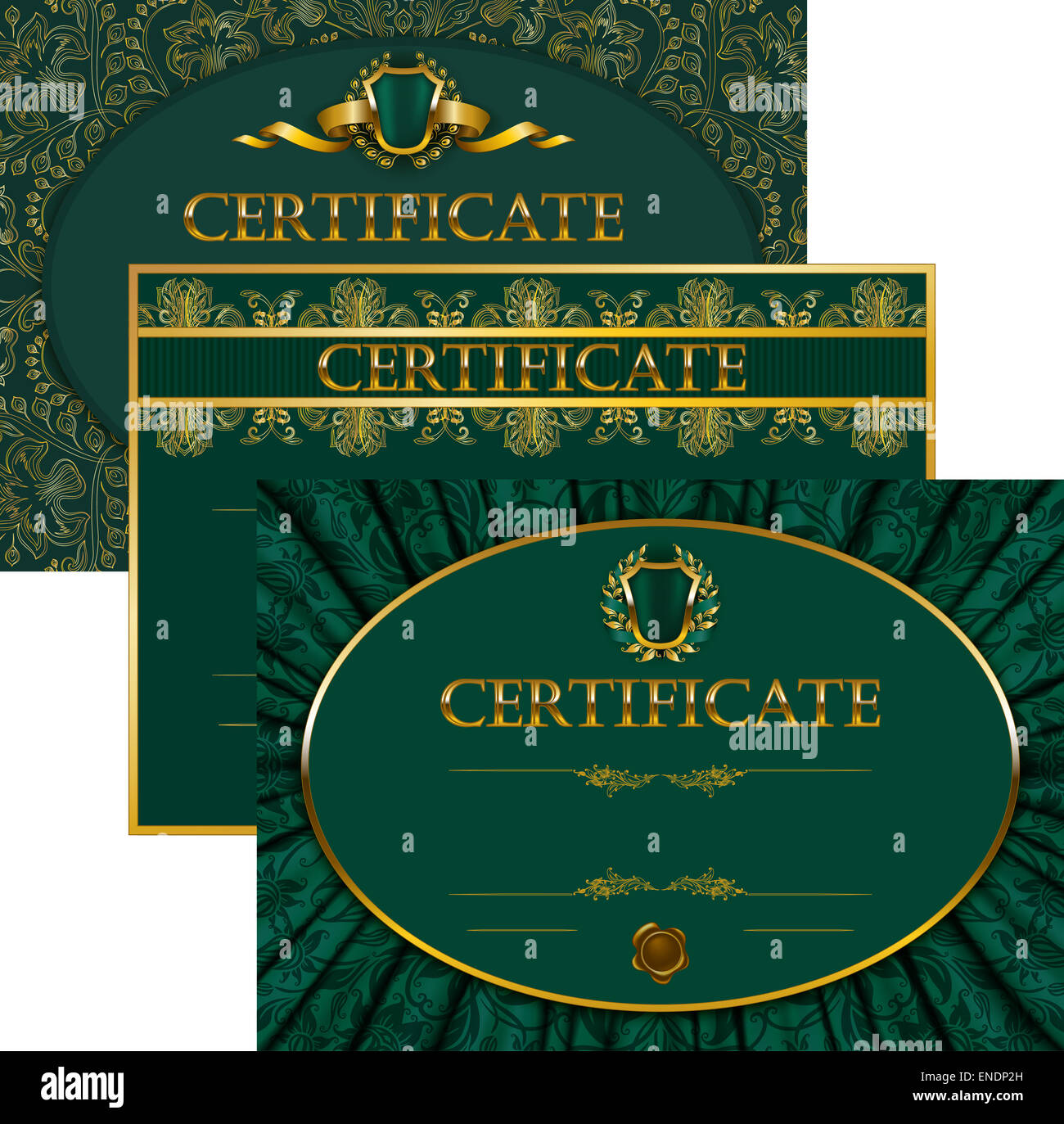 Elegante modello di certificato, diploma Foto Stock