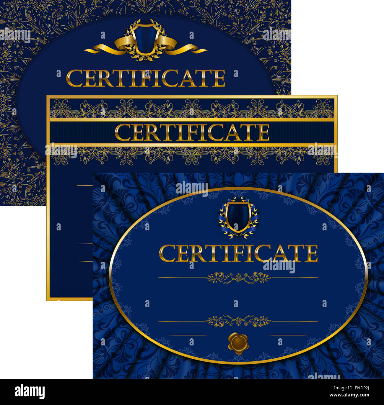 Elegante modello di certificato, diploma Foto Stock