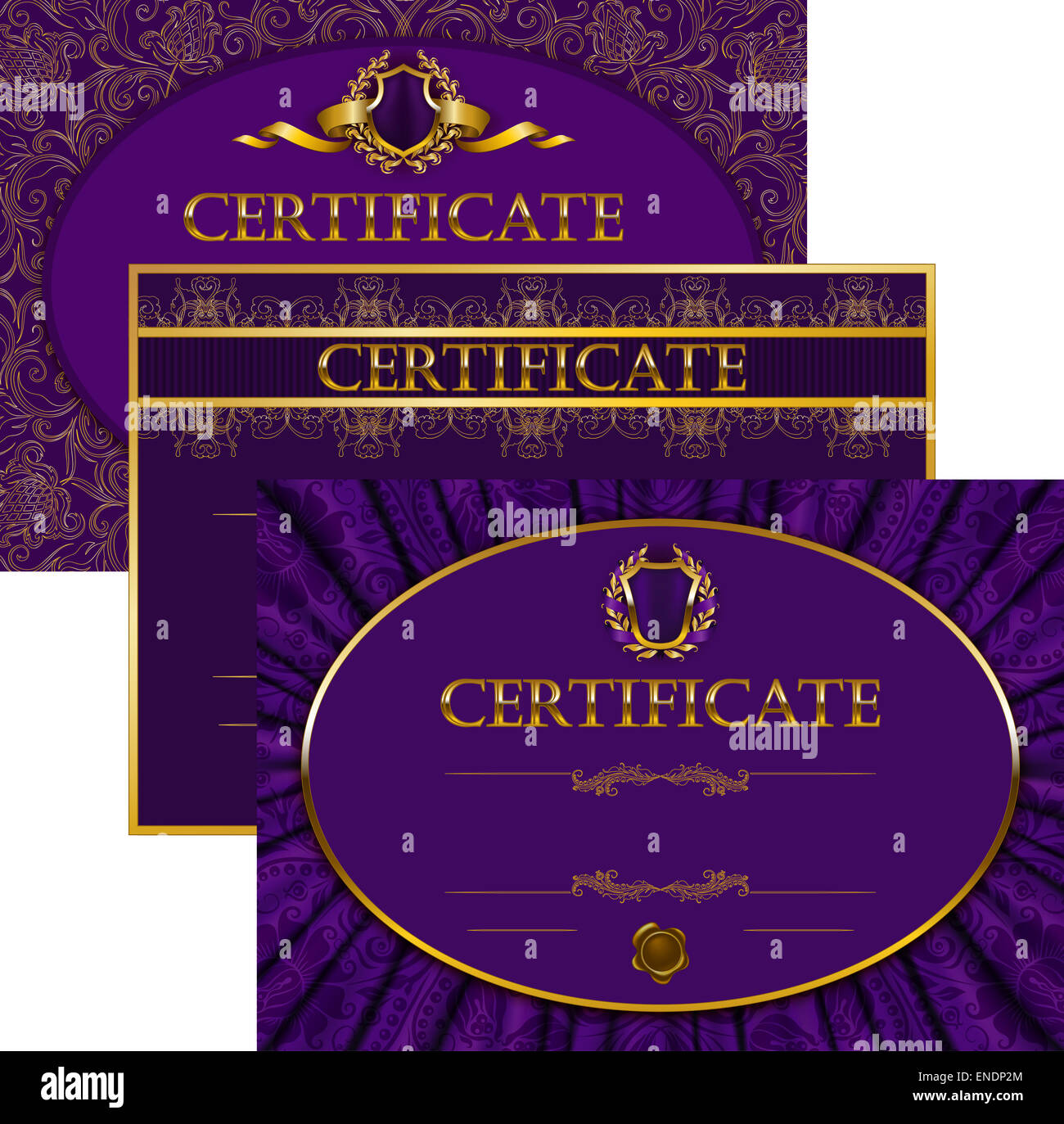Elegante modello di certificato, diploma Foto Stock