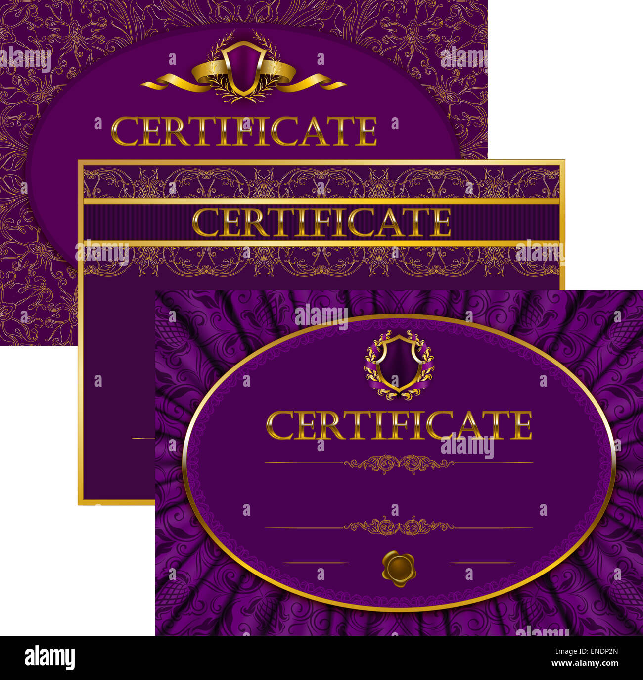 Elegante modello di certificato, diploma Foto Stock