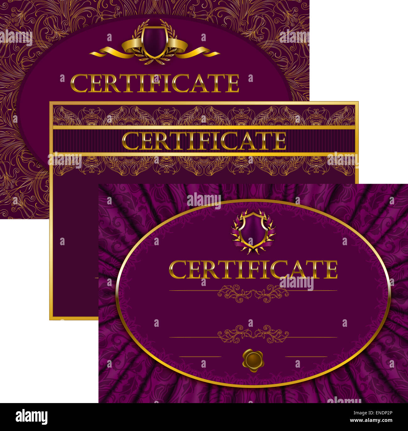 Elegante modello di certificato, diploma Foto Stock