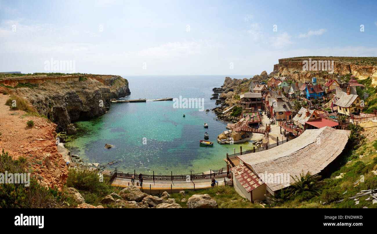 'Popeye village' è un'attrazione turistica di Malta Foto Stock